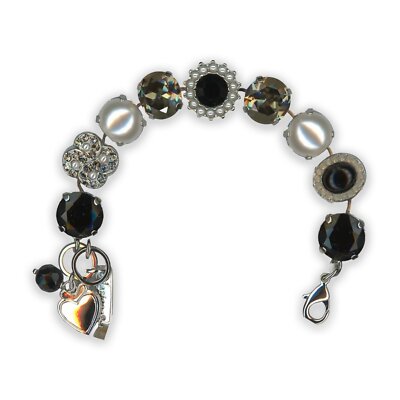 Bracelet by Mariana My Treasures Coll. Elegant Pearl, Jet, Silver Night, & Wh...