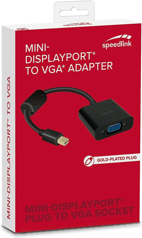 Speedlink Mini Display Port auf VGA Adapter Audiokabel Adapter Monitor Schwarz - Bild 3 von 4