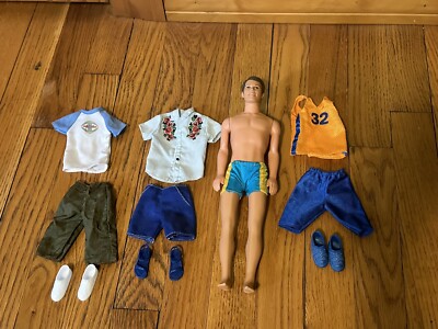 Vintage Ken Barbie Doll Surf City Doll With Outfits And Shoes