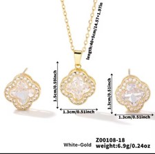 Stainless steel 18k Gold Plated Set Necklace and earrings for Women.