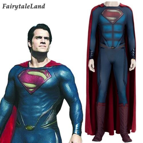 Adulti Tuta Cosplay Clark Kent Outfit Halloween Superman Man Of Steel  Costume Rosso Del Capo Spandex Body Da 120,72 €