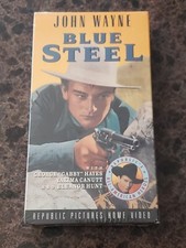 BRAND NEW Blue Steel VHS; 1991 John Wayne RARE Sealed OOP Watermarks