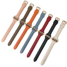Slim Leather Band Women Strap for Apple Watch 9 8 7 6 5 SE Ultra 2 40/44/41/45mm