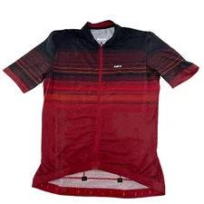 Louis Garneau Men's Art Factory Jersey Red Large Standard Fit UPF/SPF 30 0842091