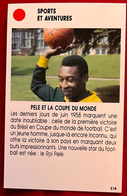 FUSSBALL LE ROI PELÉ BRASILIEN SANTOS LEGENDE RARE ROOKIE CARD FRENCH EDITION NEU