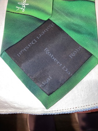 Corbata de seda pintada a mano Robert Daskal para golf - Imagen 5 de 5