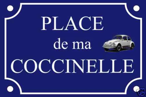 PLAQUE de RUE COX VOLKSWAGEN COCCINELLE ALU 30X20cm