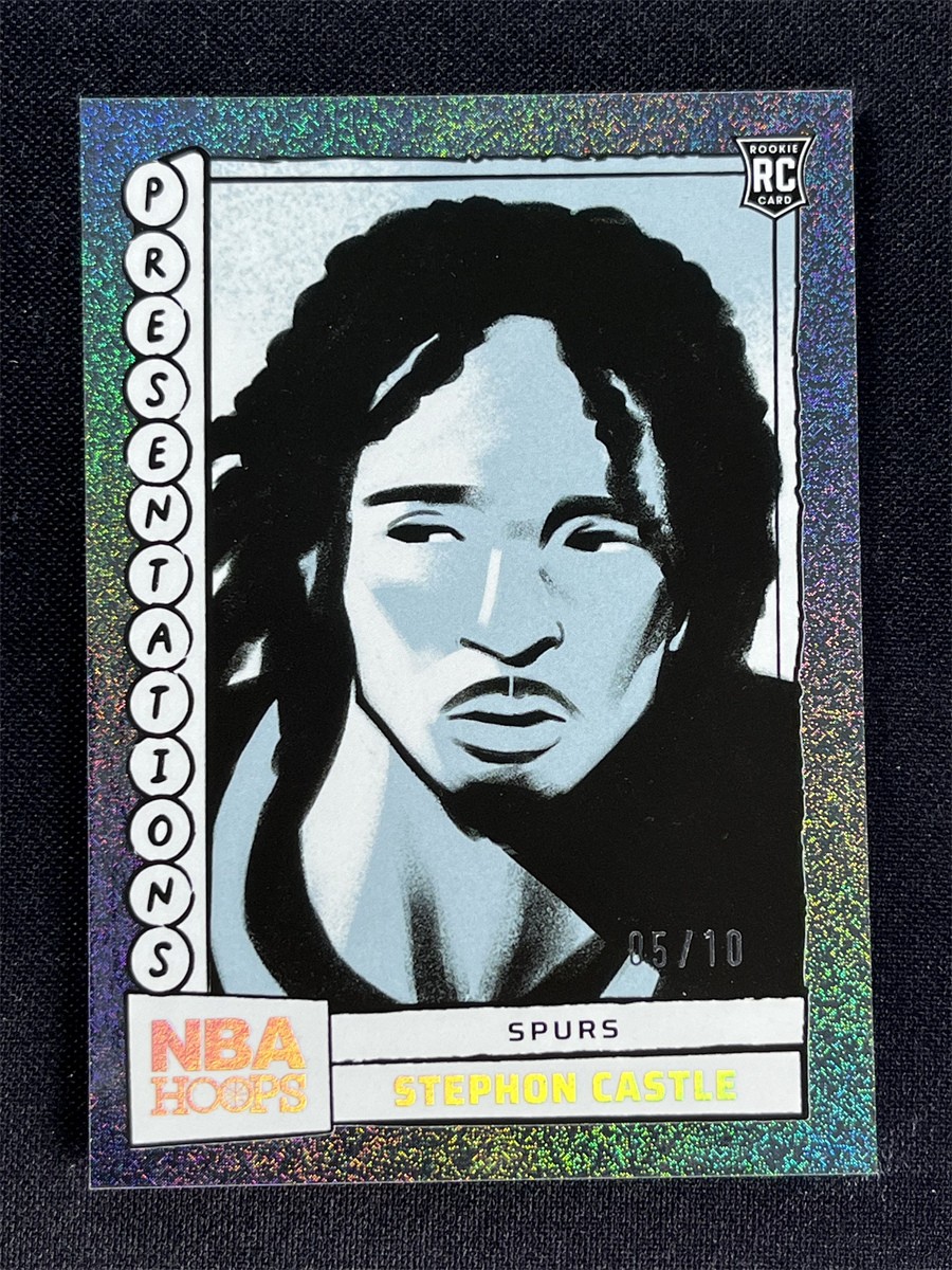 5/10 JSY# 1/1 ! 2024-25  NBA Hoops Stephon Castle Gold Presentations Foil RC SSP