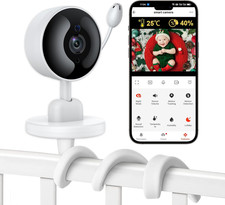 Tuya Baby Monitor with Camera and Audio, 2K Wifi Indoor Video Baby Camera with M