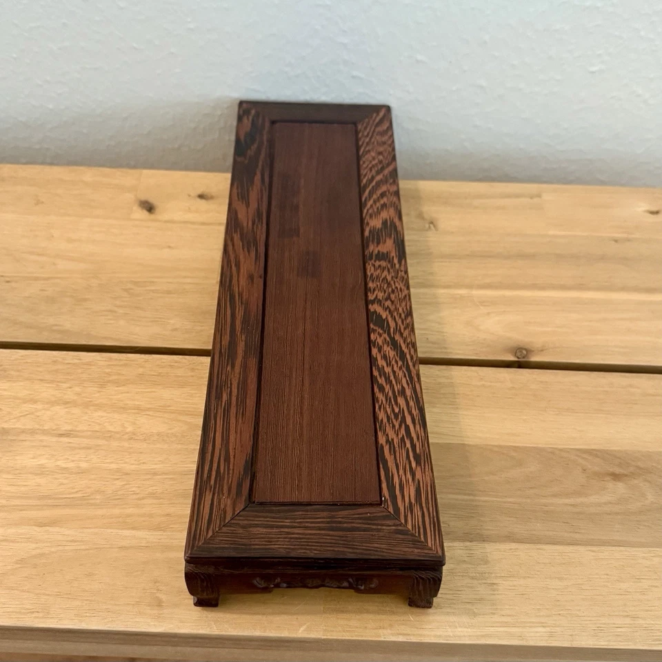 Jarrón bonsái pedestal rectangular de madera Ji-Chi estatua soporte de exhibición oriental 12,5" Foto 2 de 4