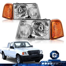 For 2001-2011 Ford Ranger Xl Xlt Chrome Headlights Amber Corner Signal Lamps Set For 2001-2011 Ford Ranger Xl Xlt Chrome Headlights Amber Corner Signal Lamps Set
