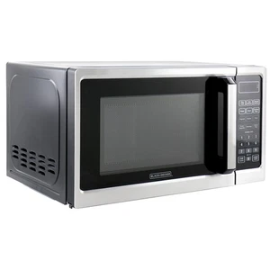 Noir + Decker 700W Four à micro-ondes numérique avec platine en acier inoxydable