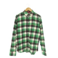 Tommy Hilfiger Flannel Shirt XL Green Brown Cotton Long Sleeve Vintage Excellent