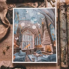 Wizarding Trunk Harry Potter Underrated Lessons Ravenclaw Common Room Print NEW