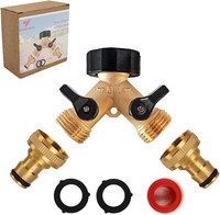 Gartenschlauch-Verteiler 2-Wege 3/4 Zoll Y-Ventil Wasserhahn Anschluss Mit
