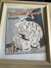 Disney (c) 1933 Mickey Mouse Presents Lullaby Land Silly Symphony Sheet Music 