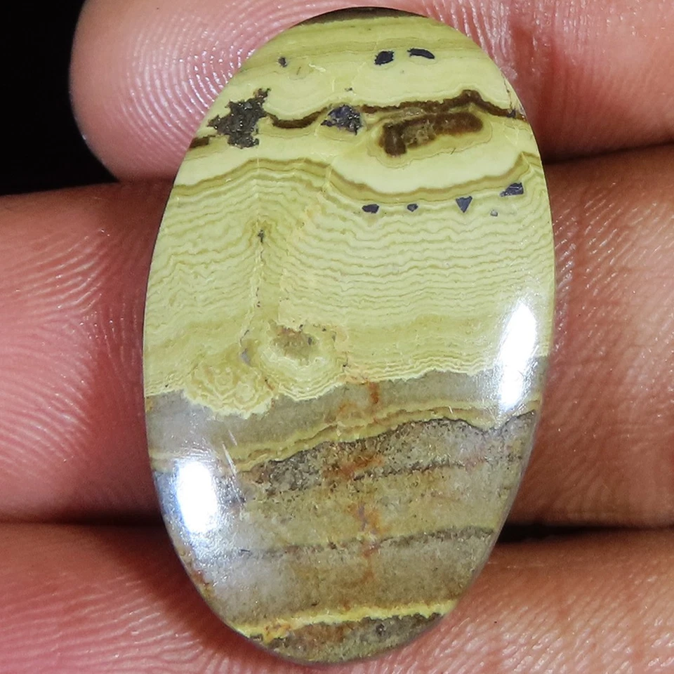 (19x30x05 MM Größe) 41.55 Karat Natürlich Sphalerit Oval Cabochon Lose Edelstein - Bild 2 von 4