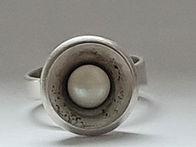 ALTON SWEDEN 925 Silber Ring Perle Modernist Scandinavian Designer  Vintage 