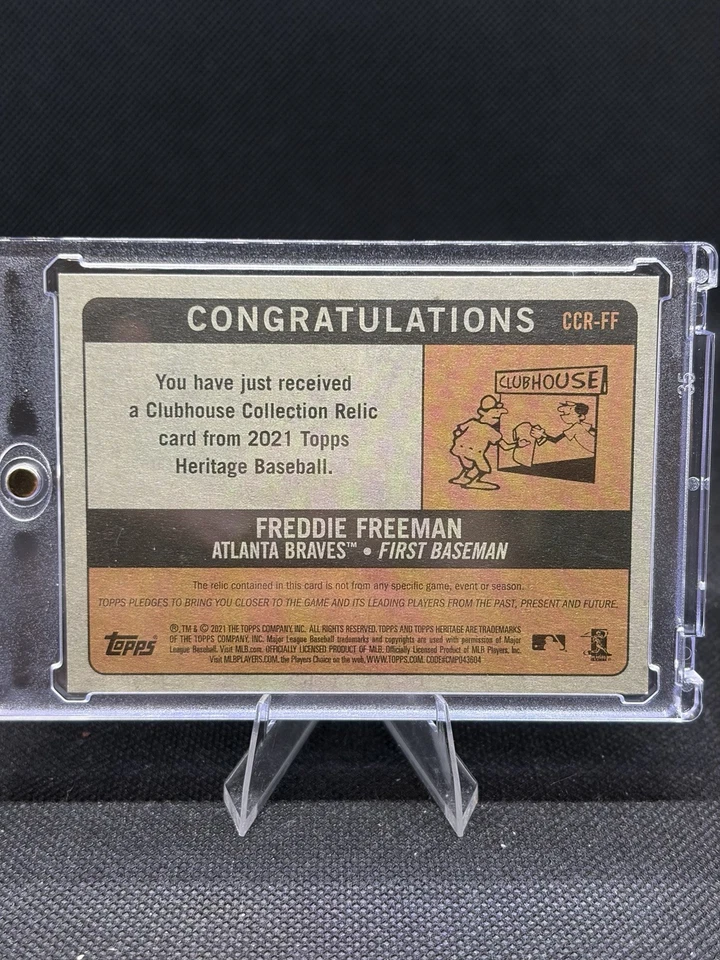 Freddie Freeman 2021 Topps Heritage Clubhouse Collection #CCR-FF LA Dodgers - Image 2 of 2