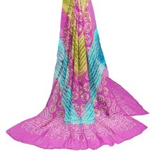 Sushila Vintage Bandhani Dupatta Pure Georgette Multi-Color Hand Work Long Stole