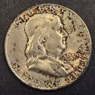 1959d Franklin silver half dollar.Bronze tone.Fbl.see photo