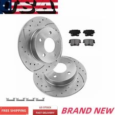 Rear Drilled Rotors and Pads for 2004 2005 2006- 2008 Honda Acura TL Element