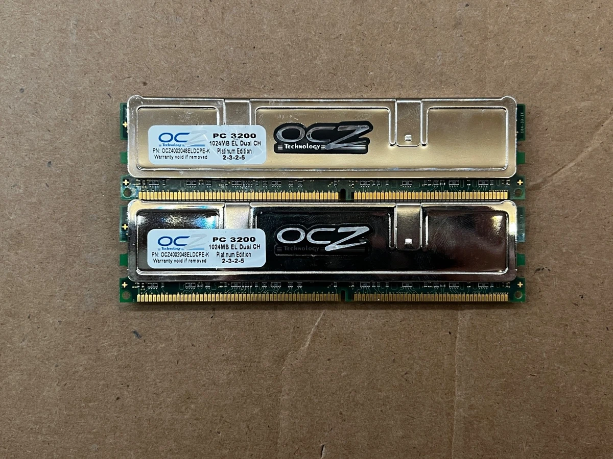 Kit RAM OCZ Platinum DDR-400 2 Go (2x1 Go) PC3200 - Edition Platine