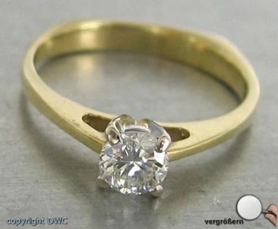 Ring mit Diamant in 14 Kt 585 er Gold Brillantsolitär Solitär Brillant 51 Ringe - Bild 1 von 4