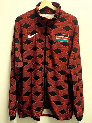 Nike Kenya Olympic Team Pro Elite Lightweight Track Jacket Red Black Mens XL New
