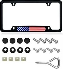 American Flag Patriotic Stainless Steel License Plate Frame Vintage Rust-proof American Flag Patriotic Stainless Steel License Plate Frame Vintage Rust-proof