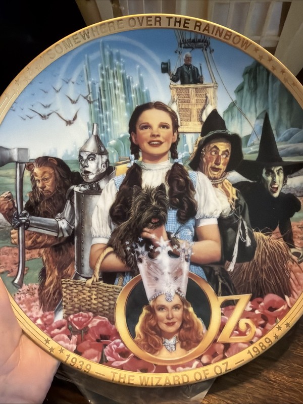 WIZARD OF OZ Movie Somewhere over the Rainbow 50th Anniv Plate Hamilton 1989. PO
