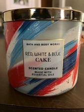 Bath & Body Works 3-Wick Candle - Red White & Blue Cake - 14.5 oz - NEW