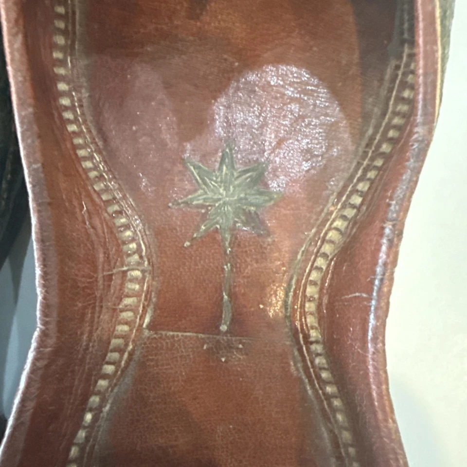 АНТИКВАРНЫЕ МАРОККАНСКИЕ ТУФЛИ-БАБУШИ НАЧАЛА 1900-Х РУЧНОЙ РАБОТЫ С МЕТАЛЛИЧЕСКОЙ ВЫШИВКОЙ - Изображение 4 из 4