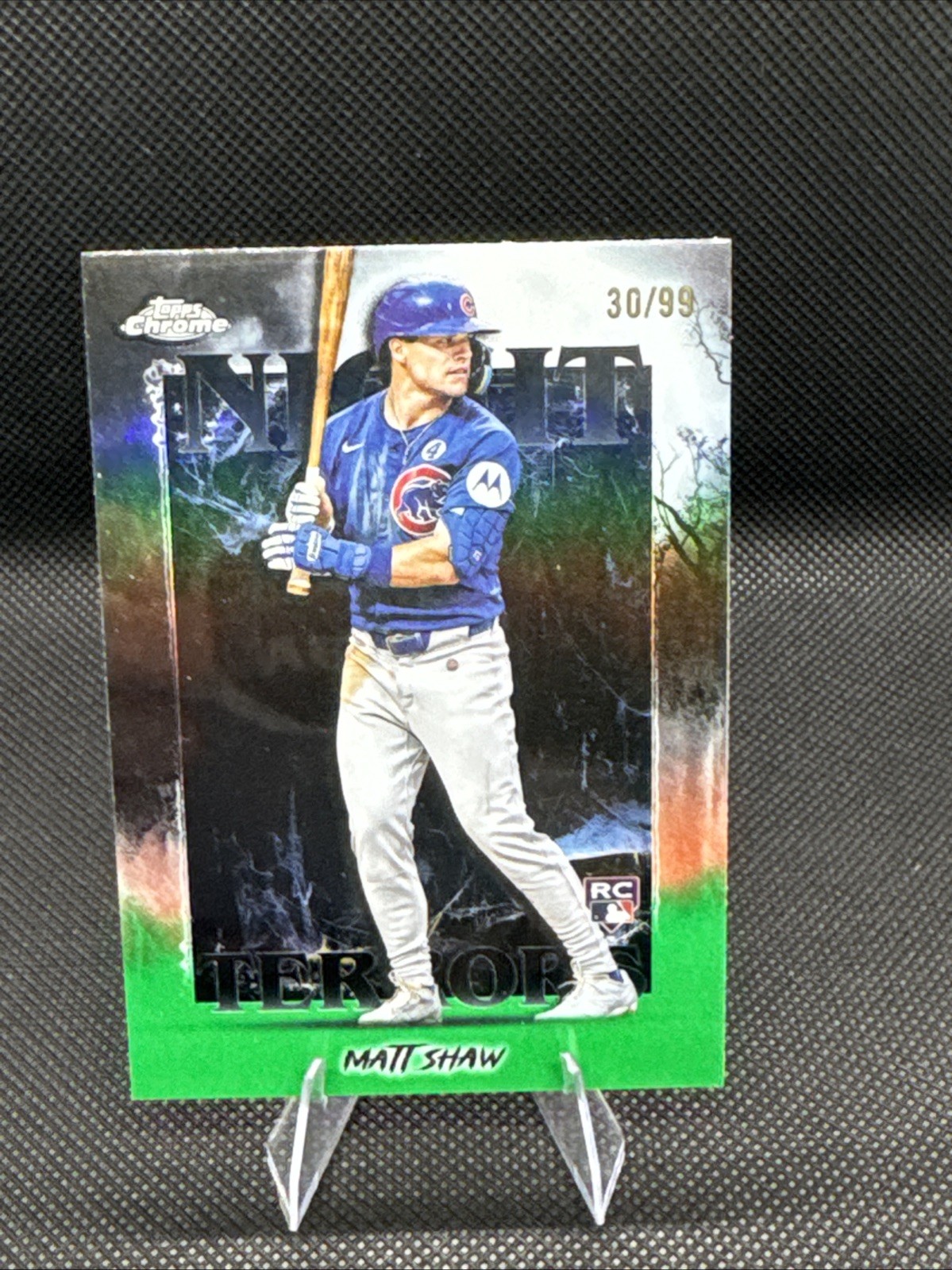 2025 Topps Chrome Update - Night Terrors Matt Shaw #NT-20 Green Refractor /99