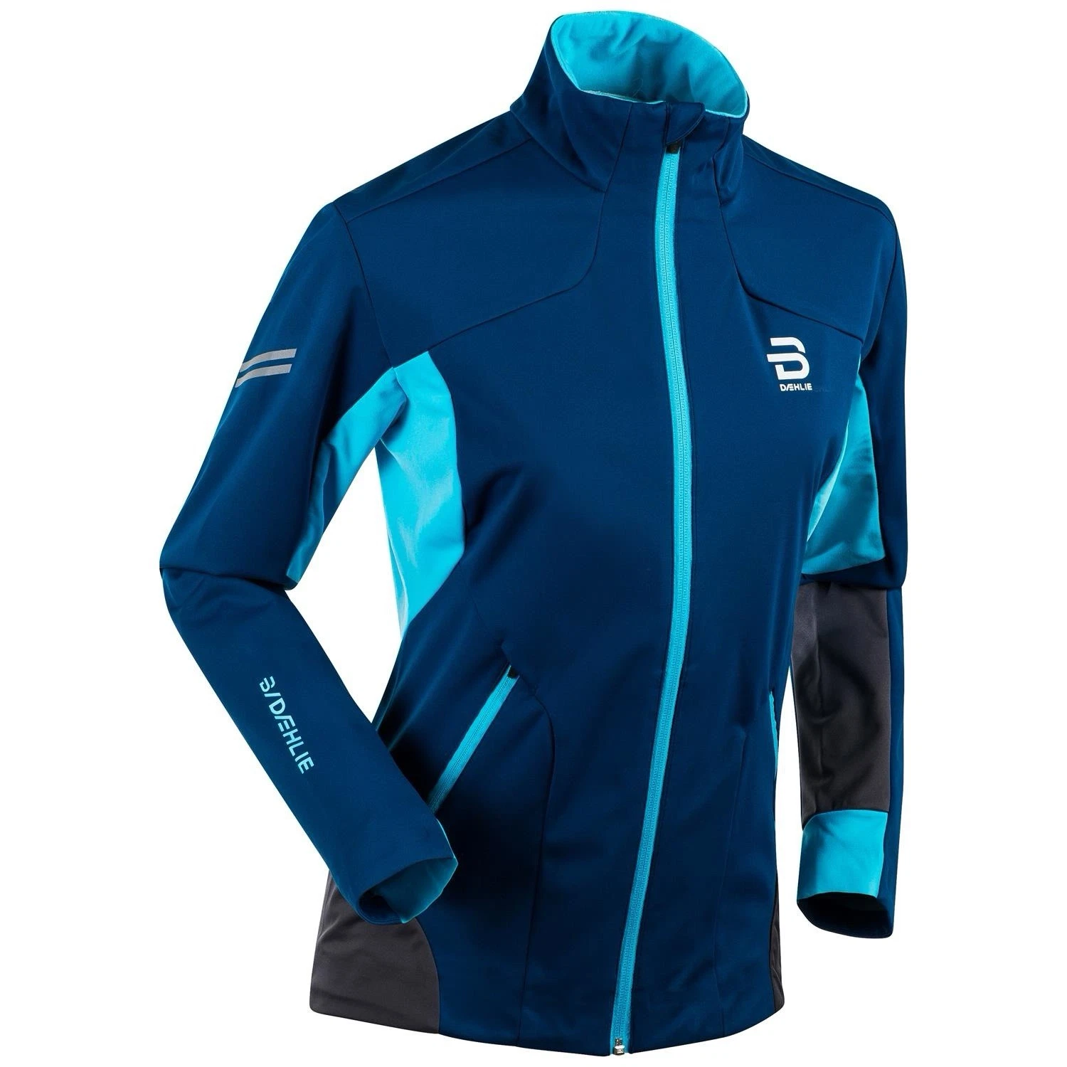 Veste Bjorn Daehlie laine mélangée fermeture éclair complète bleu suprême femme taille XS