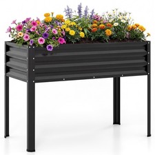 Raised Garden Bed with Legs, Electro-Coating Metal Large Elevated Planter Box