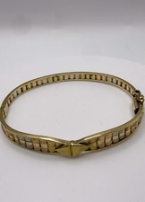 9ct Tri-Coloured Gold Hinged Bangle, 6cm X 4.8cm, 13.03g