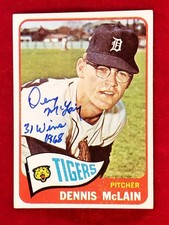 1965 Topps DENNY MCLAIN Signed Rookie Card 60s Detroit Tigers vtg CY MVP WSC. rookie card picture