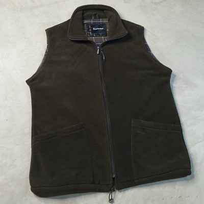 Vtg Barbour Men s Vest Olive Green Plaid Lined Fits Like Men s Size XL Read Disc
