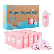 Disposable Diaper Bags for Baby - 20 Refill Rolls 300 Pack , Disposable Trash B
