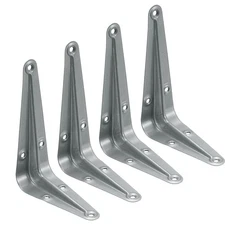 Shelf Brackets 3 x 4 Inch, 4Pcs Iron Metal Floating Shelf Bracket, Pale Gray
