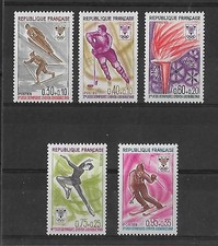 Timbres Neuf : Série n° 1543 à 1547 - J.O d'hiver Grenoble - 1968 Neuf**