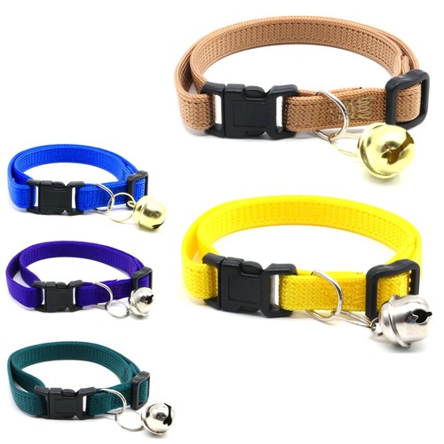 ELA Inc. 5 Pack Breakaway Cat Collars with Detachable Bells Adjustable Soft K...