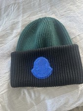 Moncler Grenoble Fleece Wool Beanie Tri Color Off Green
