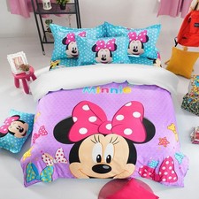 Minnie Mouse Duvet Cover Bedding Set With Pillow Cases Single Double King Size