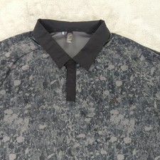Adidas Golf Polo Shirt Floral All Over Print Black Short Sleeve Men XL