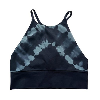 JoyLab High Neck Tie Dye Sports Bra Navy Blue Racerback Size XS