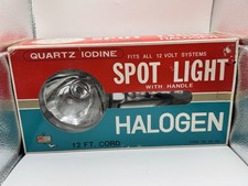 Auto Spotlight Vintage Chrome Halogen Quartz Iodine 12 Volt 12 Foot Stretch Cord