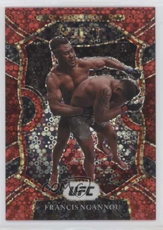 2021 Panini Select UFC Concourse Red Disco Prizm 138/199 Francis Ngannou #92 4m4