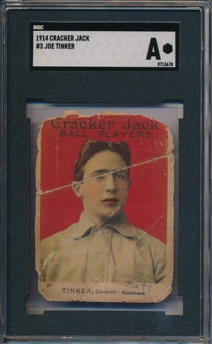 Joe Tinker #3 1914 Cracker Jack card